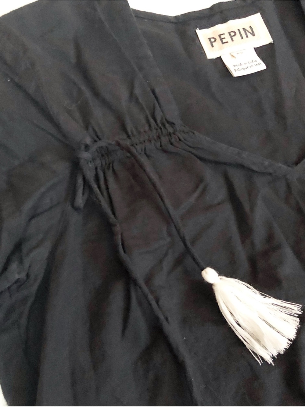 Anthropologie Pepin Embroidered Cotton Top With Tassels XS - Picture 4 of 11